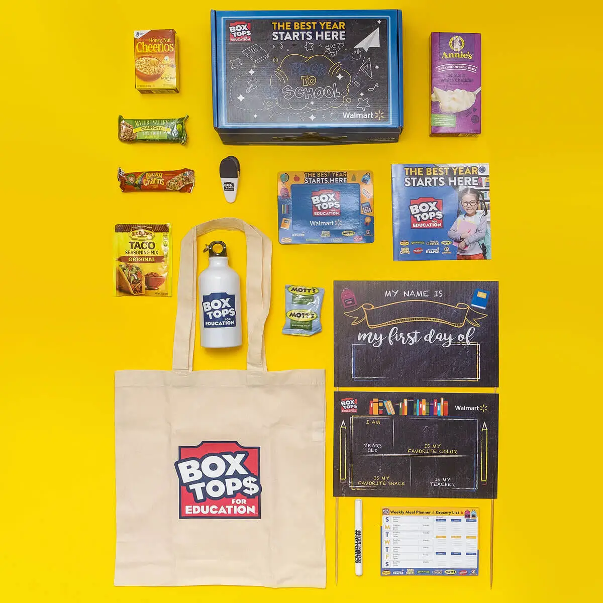 Back-to-School Box Tops sample box components