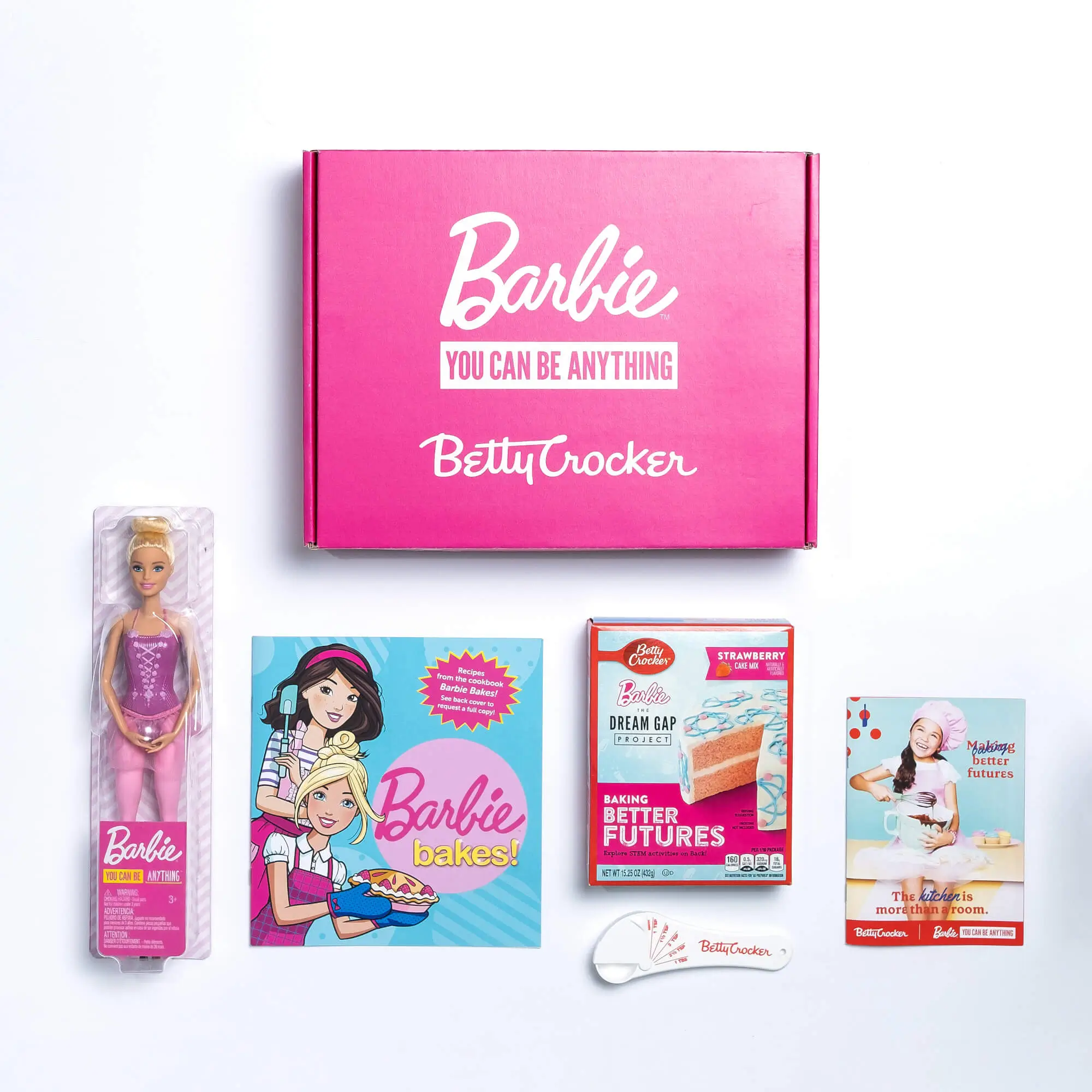 Betty Crocker Barbie baking sample box components